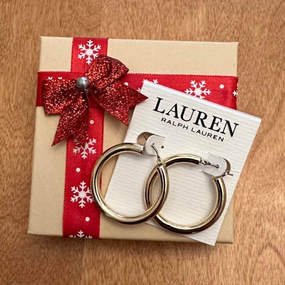 Ralph Lauren Gold-Tone Chunky Hoop Earrings – NWT
